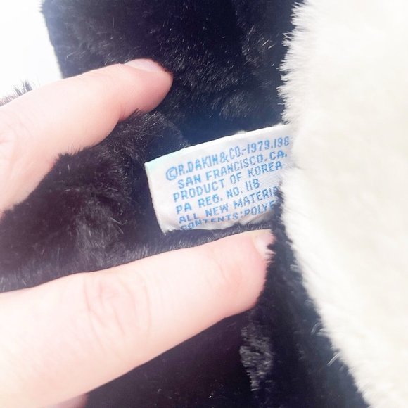 Dakin Vintage 1987 Cuddles Panda Bear Teddy Stuffed Animal Plush Red Bow 14 Inch - Picture 9 of 10